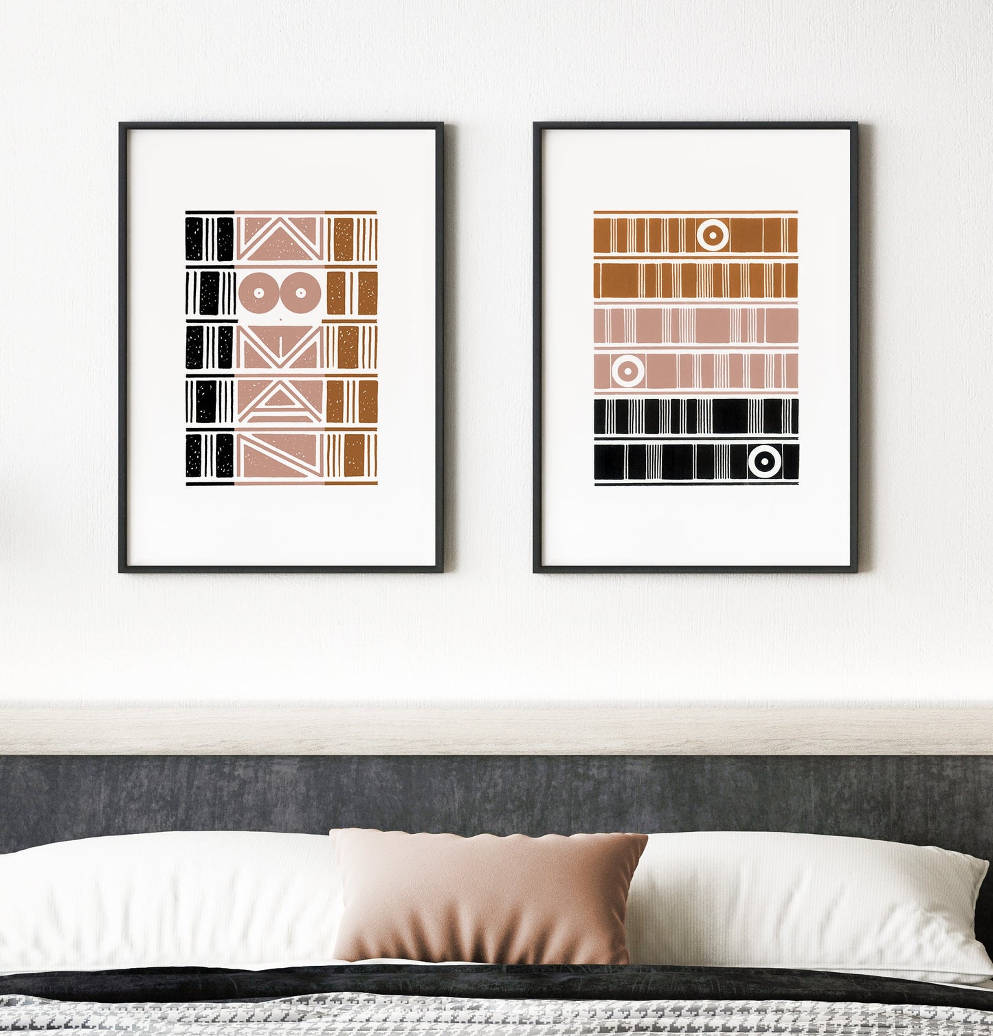 Pink-Black-Brown Geometric