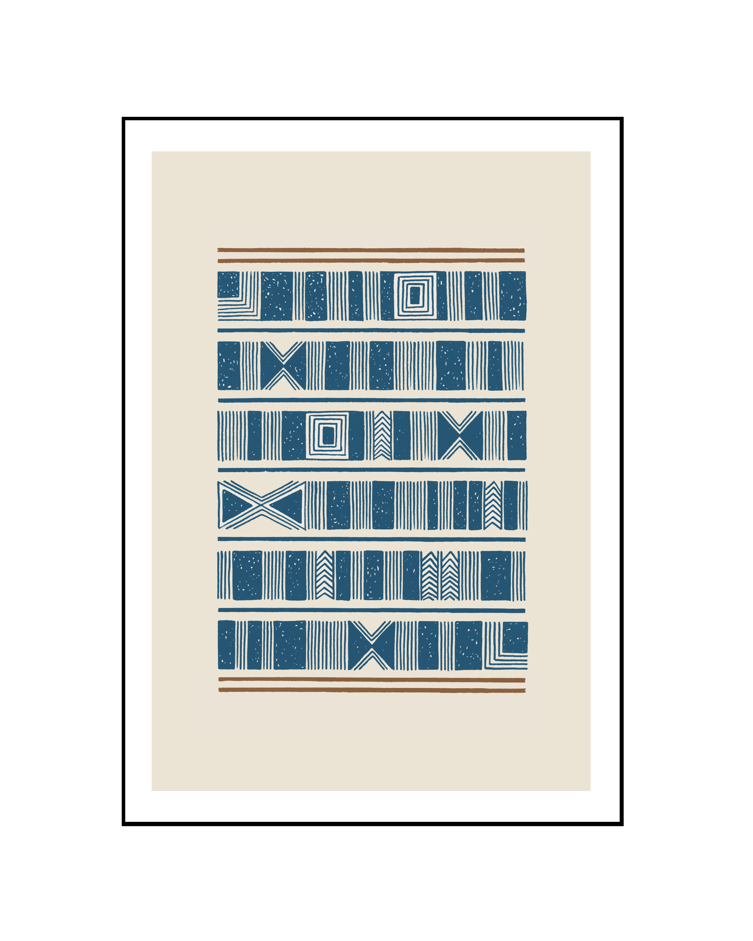 Geometric I in Peacock Blue