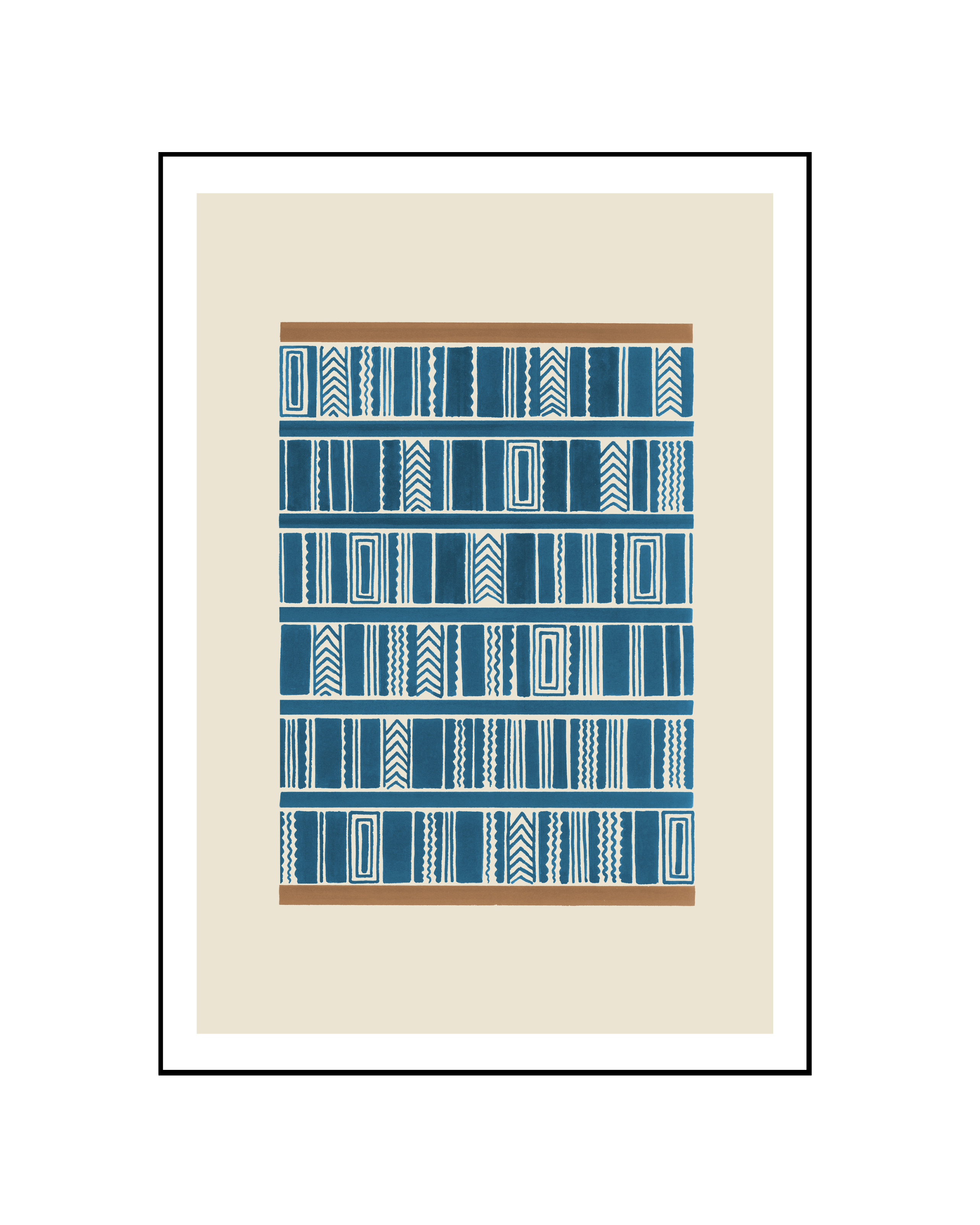 Geometric II in Peacock Blue