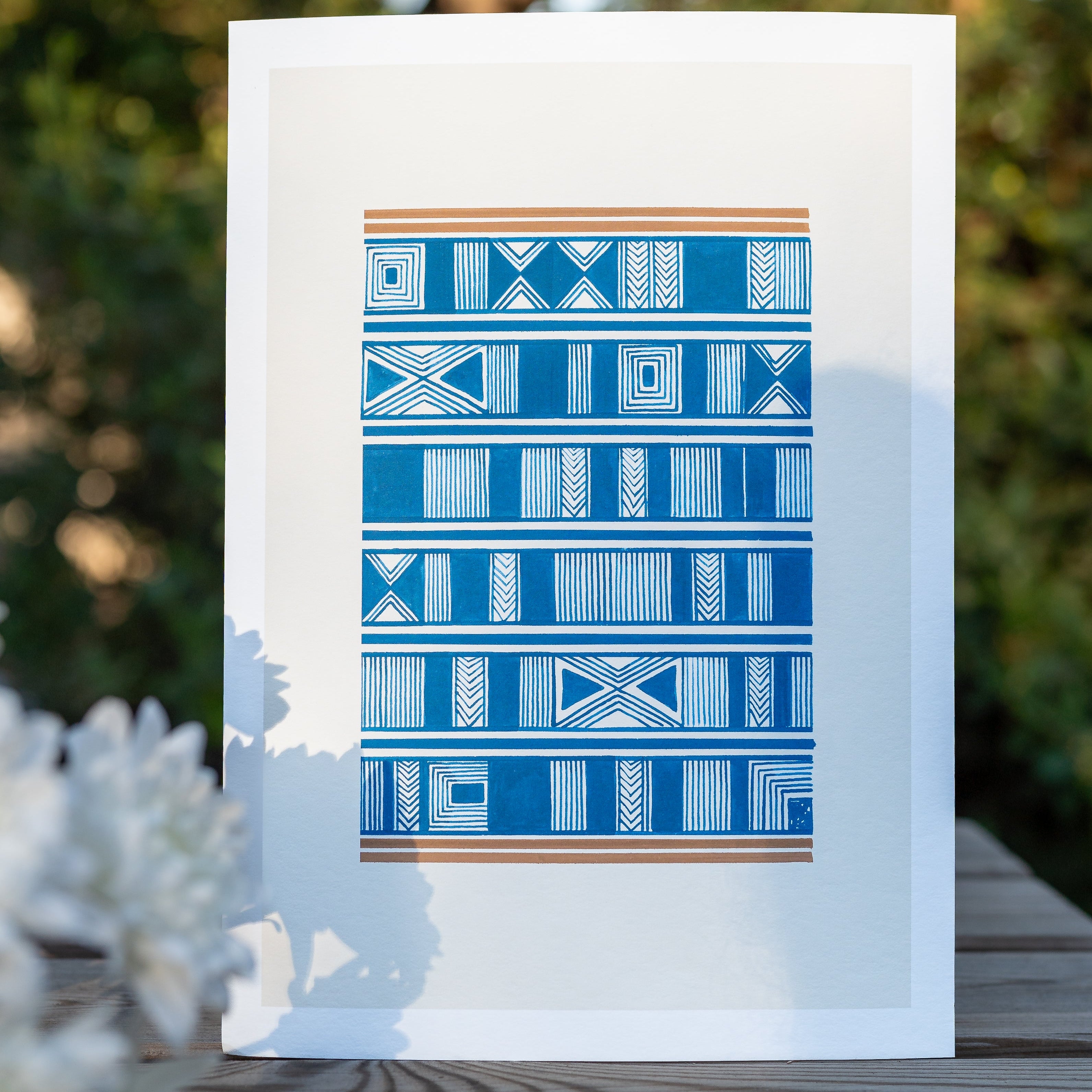 Geometric II in Peacock Blue