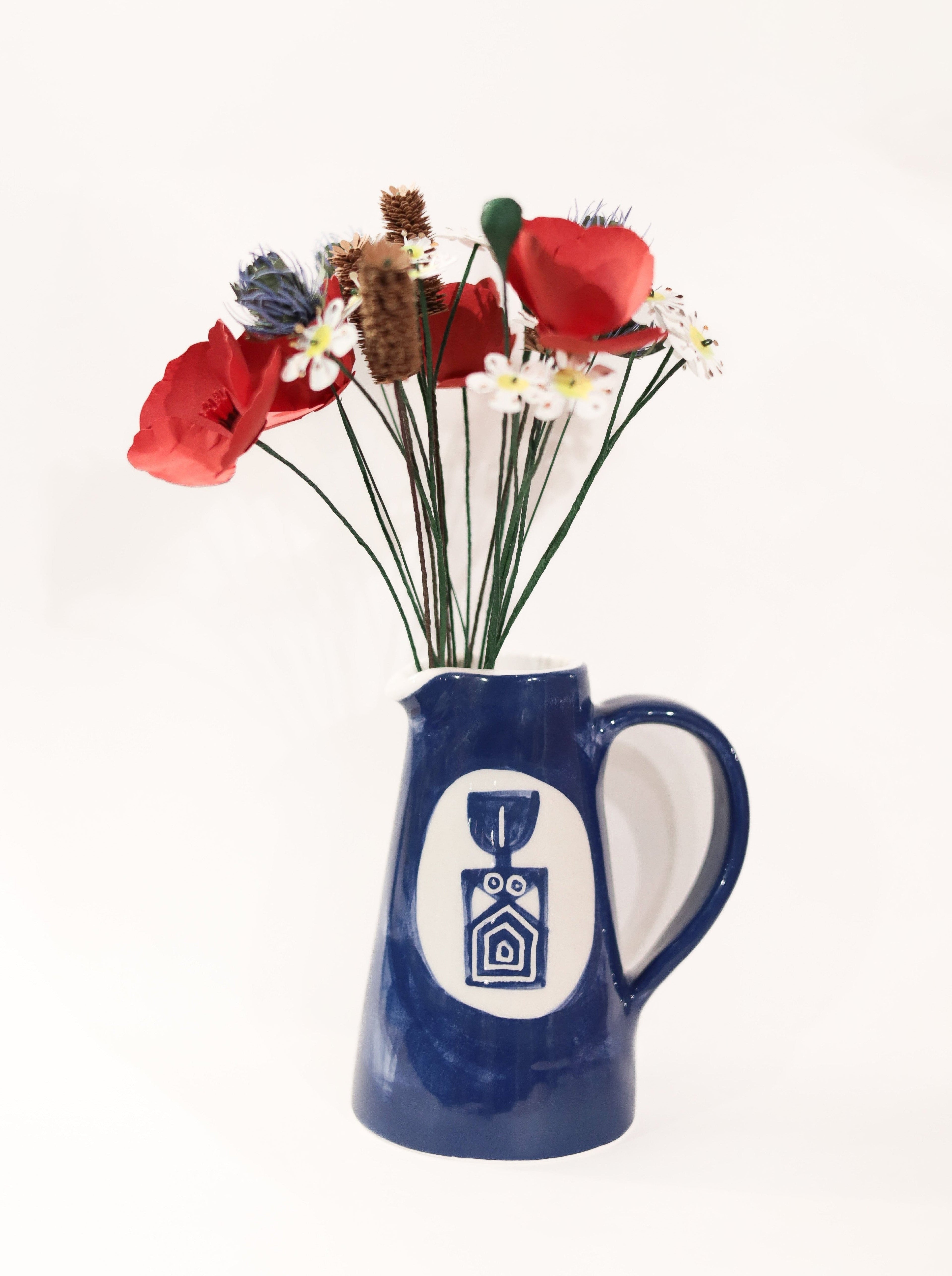 Blue Pitcher Vase