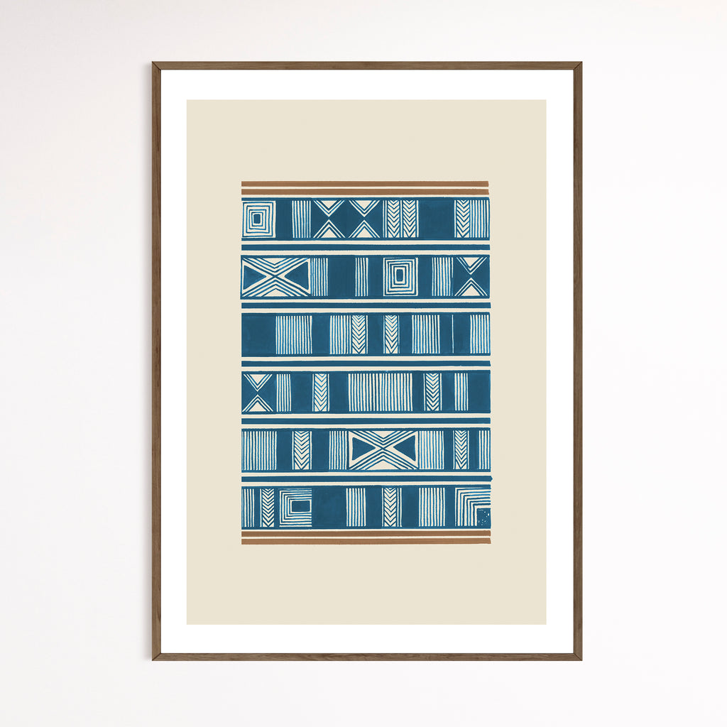 Geometric II in Peacock Blue