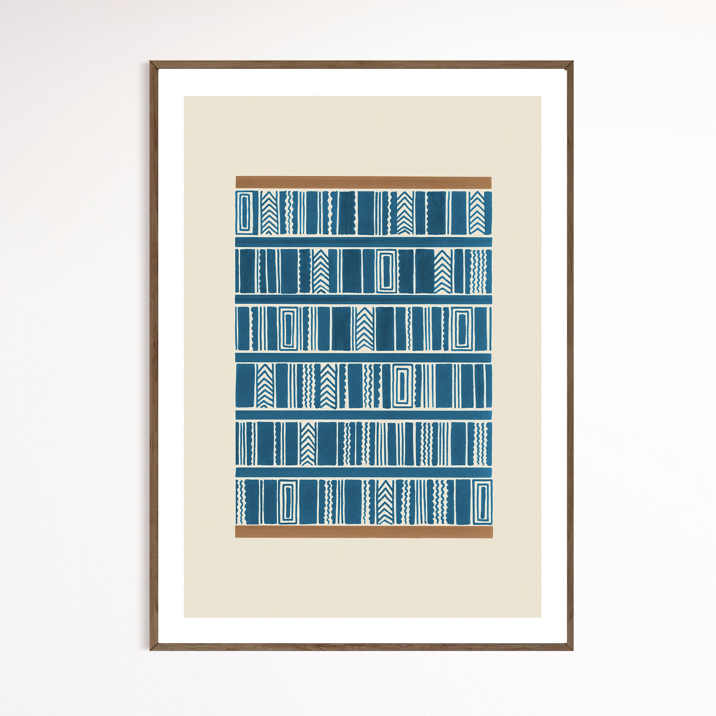 Geometric III in Peacock Blue