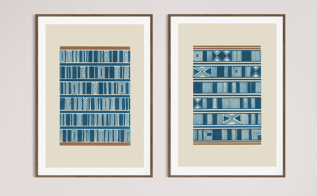 Geometric II in Peacock Blue