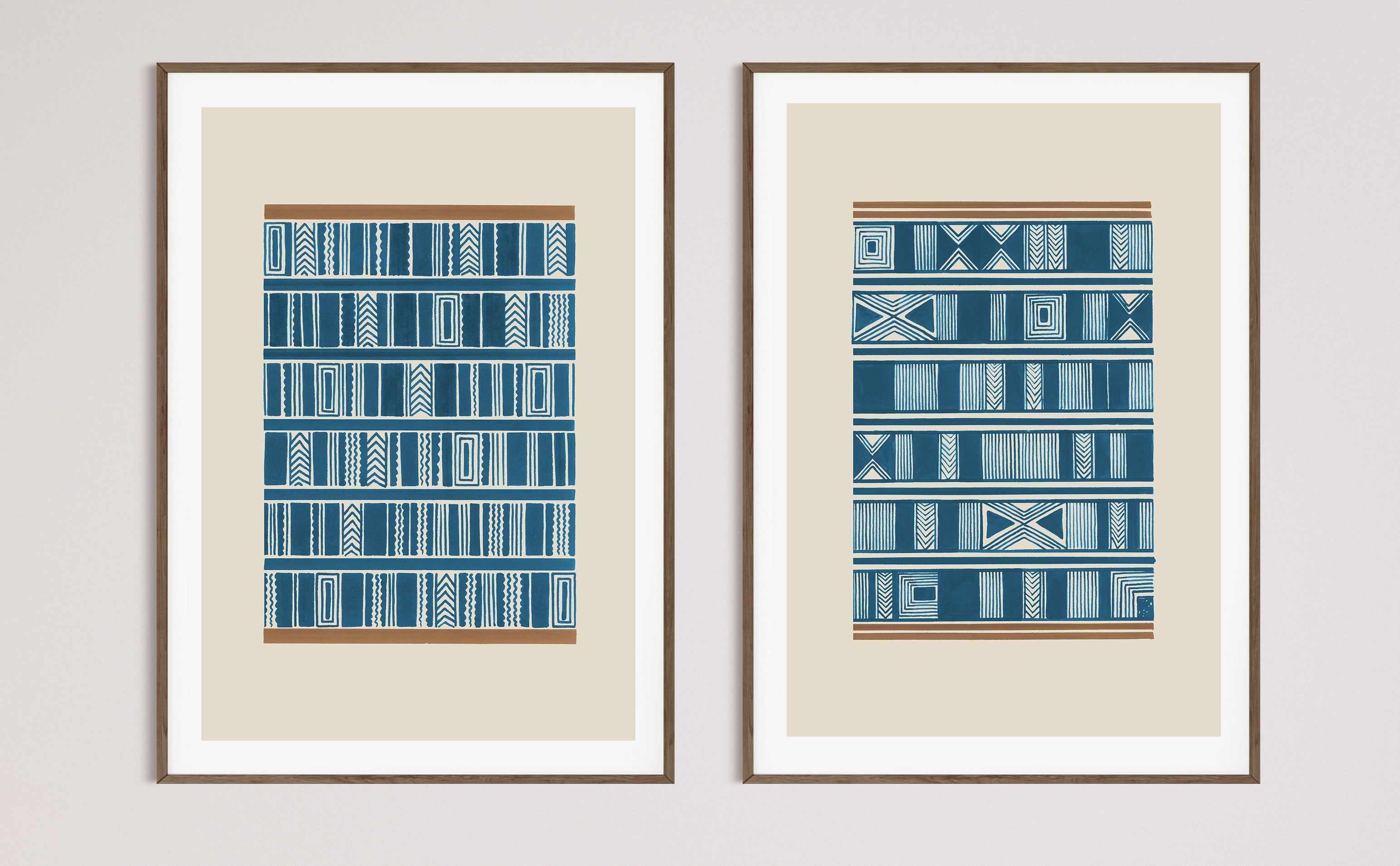 Geometric II in Peacock Blue