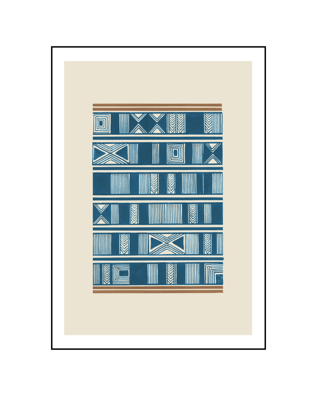 Geometric III in Peacock Blue