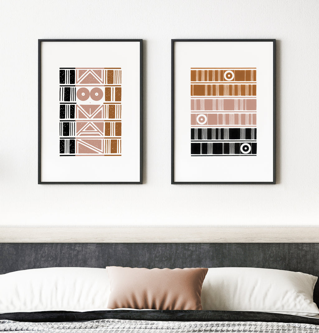 Wooman in Pink-Black-Brown