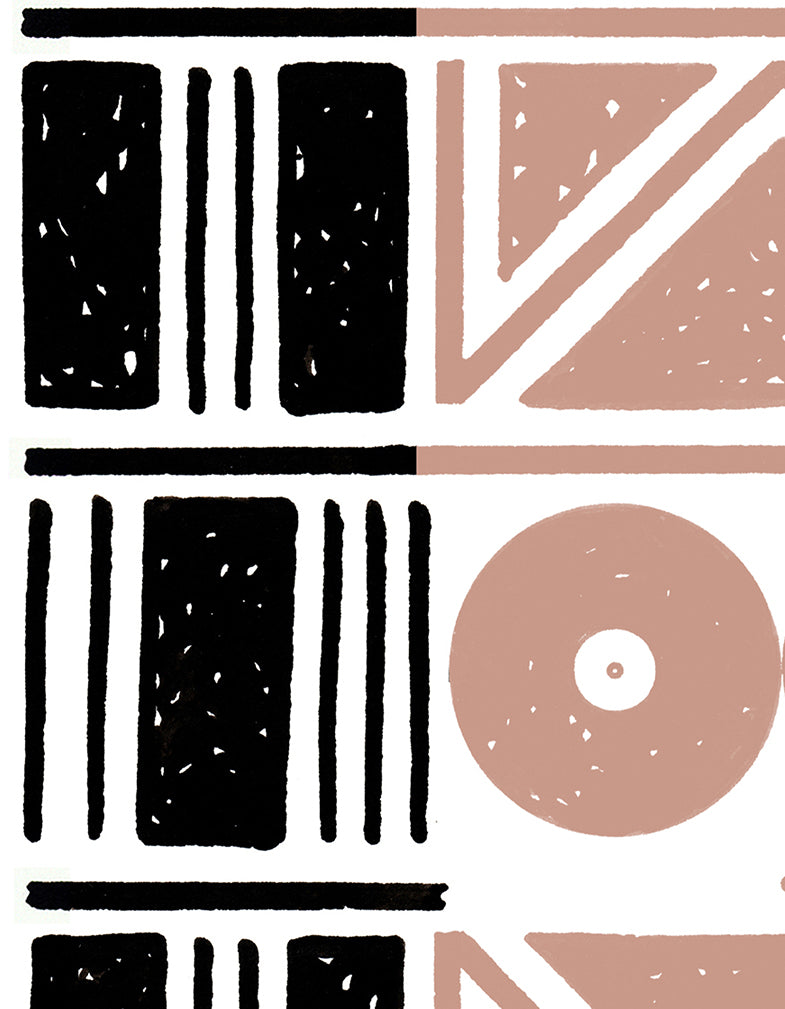 Wooman in Pink-Black-Brown